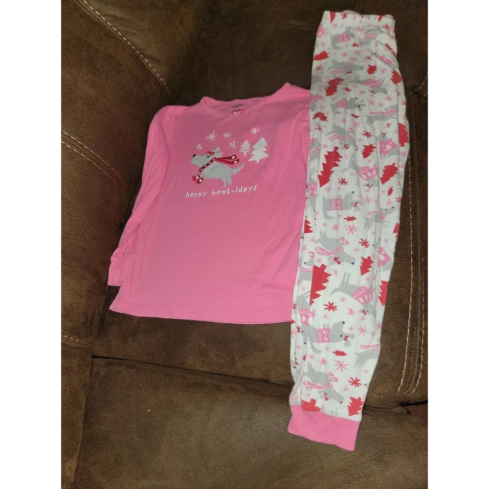 Gymboree‎ holiday Christmas dog tree pajamas happy howl days gymmies size 10